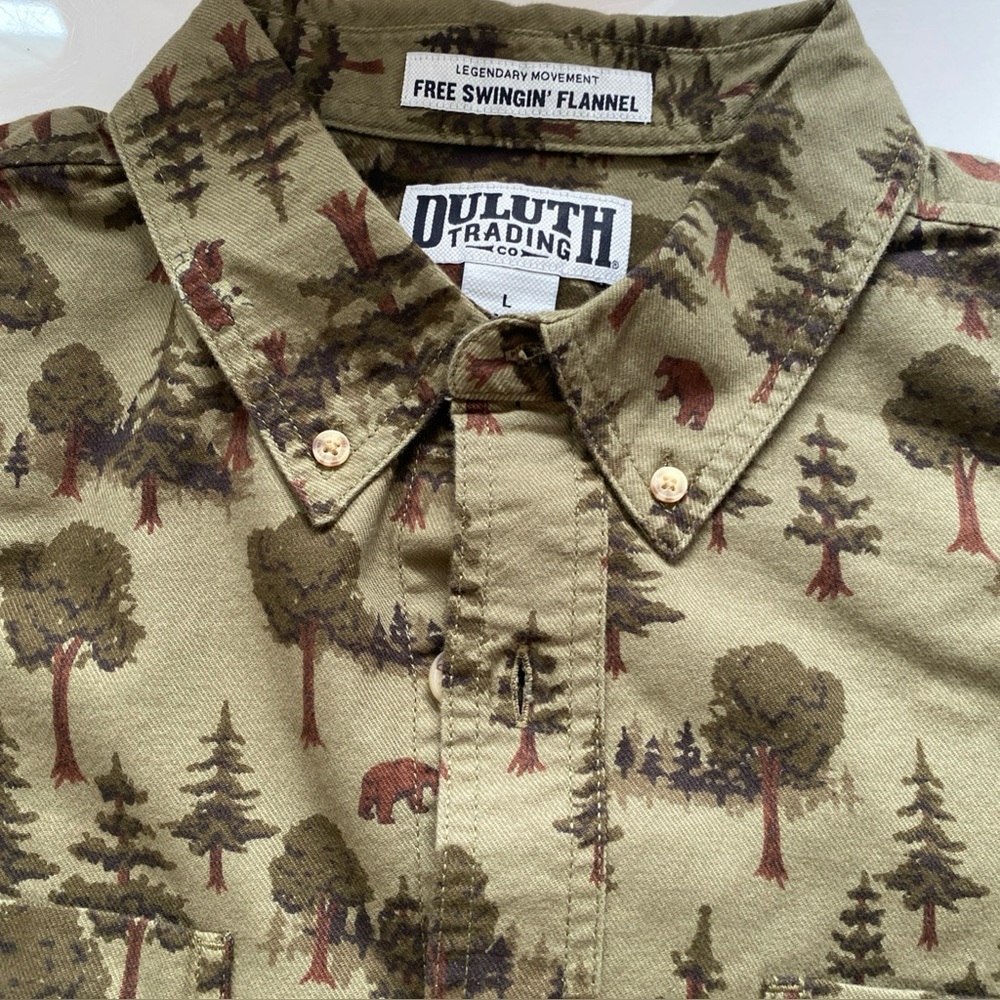 Duluth Trading Co Green Flannel Shirt NWT large